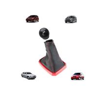 Coifa em Napa Com Aplique Vermelho + Bola de Cambio Gm Meriva, Corsa, Classic, Celta, Montana E Vectra