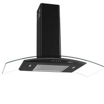 Coifa Fogatti De Parede Clean Vidro Curvo Black 90cm 127v Preto 127v