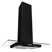 Coifa Fogatti Ilha Black Vidro Reto 90cm Preto 110V