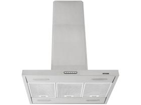 Coifa Ilha Com Exaustor Retangular Fogatti 75 cm Fogão Duto Slim 4 Lâmpadas Led Aço Inox 244W 110V