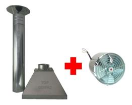 Coifa industrial medindo 1,50 x 0,90m com 01 duto de 20 , exaustor 20ar e chapéu chinês