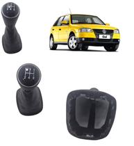 Coifa + Manopla Cambio Gol Parati G4 Manopla Aro Cromado