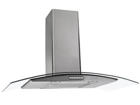 Coifa Parede Vidro Curvo 90cm Fogatti Slim Inox 4 à 6 Bocas