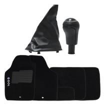 Coifa Preta Base Longa + Manopla Aro Crom.(100168D) + Tapetes Bordados Gol Quadrado