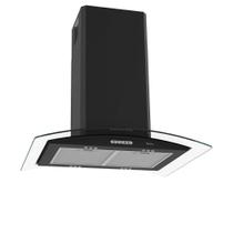 Coifa Terim Ilha Teto Vidro Curvo Black 75 cm Preto 110V