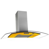 Coifa Terim Vidro Curvo Duto Slim Inox 70 cm Amarelo 220V Coifa Terim Vidro Curvo Duto Slim Inox 70 cm Amarelo 220V