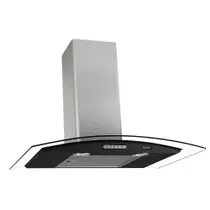 Coifa Terim Vidro Curvo Duto Slim Inox 80 cm Black 110V