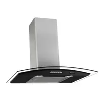 Coifa Vidro Curvo Parede Black Inox 60cm Terim