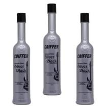 Coiffer Kit Combo 3 Unidades de Shampoo Tonalizante Silver Black 300ml Tonaliza e Hidrata Cabelos Brancos, Pretos e Grisalhos