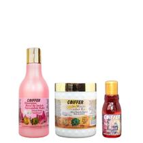 Coiffer Kit November Rain 3 Unidades Shampoo, Máscara e Gloss para Hidratação Máxima, Brilho e Restauração dos Fios