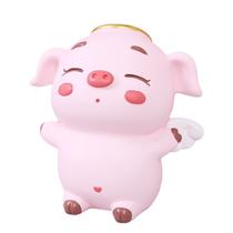 Coin Bank Angel Pig PVC Home Economizando dinheiro 12,5 x 19 x 19 cm Coin Bank Angel Pig PVC Home Economizando dinheiro 12,5 x 19 x 19 cm