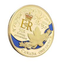 Coin Canadian Maple Leaf Queen: 90º aniversário do aniversário de 90 anos Coin Canadian Maple Leaf Queen: 90º aniversário do aniversário de 90 anos