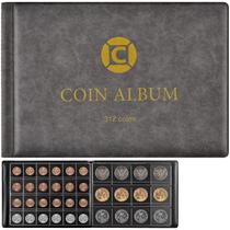 Coin Collection Album GWCASE 312 Pockets Organizer Grey
