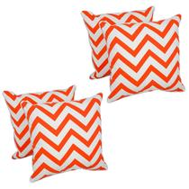 Cojines Decorativos Blazing Needles 18" Chevron Naranja y Blanco Paquete de 4 Cojines Decorativos Blazing Needles 18" Chevron Naranja y Blanco Paquete de 4