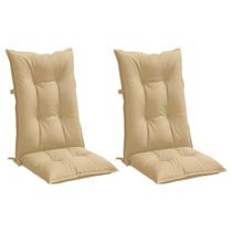 Cojines para Silla vidaXL Respaldo Alto 120x50x7 cm Melange Beige 2 Pzas