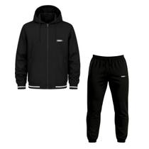 Cojunto Jaqueta Corta Vento Com Capuz Impermeável + Calça Masculina Esportiva Dagg