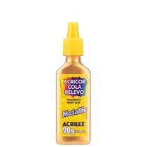 Cola Acricor Relevo Metálico Acrilex 20g - Efeito Decorativo