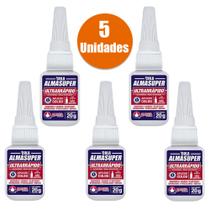 Cola Adesiva Alma Super 20 Gramas 5 Unidades Viscosidade Media AlmaSuper Ultra rápida Cola Adesiva Alma Super 20 Gramas 5 Unidades Viscosidade Media AlmaSuper Ultra rápida