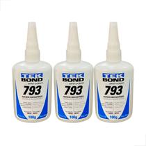 Cola Adesivo Instantâneo 100g Tekbond 793 3 unidades Cola Adesivo Instantâneo 100g Tekbond 793 3 unidades