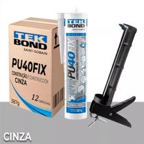 Cola Adesivo Multiuso Pu 40 Selante 387g Kit 12 + Aplicador - Cinza