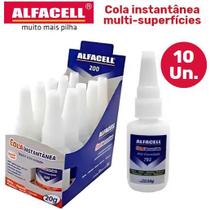 Cola ALFACELL Instantânea 20G - Kit Com 10 Unidades