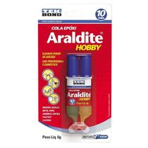 Cola Araldite Hobby 10 Minutos Embalagem com 12 Unidades 6g Seringa SM - Tekbond