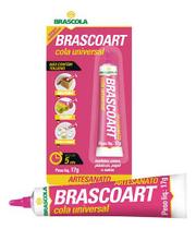 Cola Artesanato Brascoart Madeira Tecido Strass Plastico Couro Blister 17g