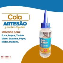 Cola Artesao 100Ml Silicone Liquido Tecido Evea Decoraçao