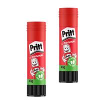 Cola Bastão Escolar Escritóio 2 Unidades 40g Branca Pritt