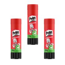 Cola Bastão Escolar Escritório 3 Unidades Branca 20g PRITT