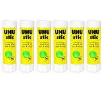 Cola Bastão UHU Stic Sem Solventes Transparente 40g Pacote com 6 Cola Bastão UHU Stic Sem Solventes Transparente 40g Pacote com 6