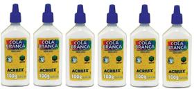 Cola Branca 100g Acrilex Kit com 6 Unidades