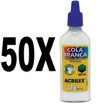 Cola Branca 37g Acrilex Kit com 50 Unidades
