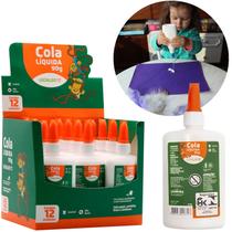 Cola Branca 90gr Atóxica Lavável Kit Com 12 Leo E Leo