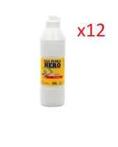 Cola Branca Escolar 500gr - Marca Hero - Kit 12 frascos