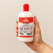 Cola Branca Famix 500g Não Tóxica Uso Escolar e Profissional