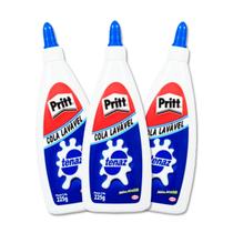 Cola branca tenaz Pritt embalagem de 225g kit com 3 unidades Cola branca tenaz Pritt embalagem de 225g kit com 3 unidades