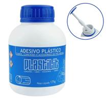 Cola cano pvc adesivo plástico frasco pincel 175g plastilit Cola cano pvc adesivo plástico frasco pincel 175g plastilit