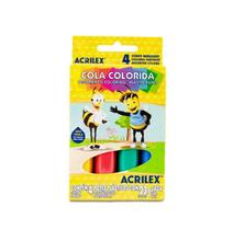 Cola Colorida 23g - 4 cores - Acrilex - UNICA