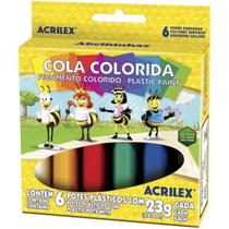 Cola Colorida 23g 6 Cores Acrilex Kit 2 Unidades Cola Colorida 23g 6 Cores Acrilex Kit 2 Unidades