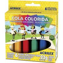 Cola Colorida 23g - 6 cores - Acrilex - UNICA