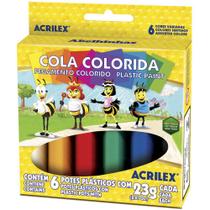 Cola colorida 23g 6 un Acrilex