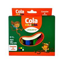 Cola Colorida 25g Caixa com 6 Cores Léo & Léo