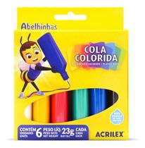 Cola Colorida 6 Cores Acrilex 23g Cola Colorida 6 Cores Acrilex 23g