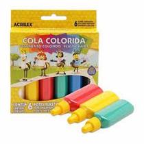 Cola Colorida Acricor 6 Cores Acrilex Cola Colorida Acricor 6 Cores Acrilex