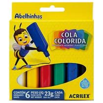 Cola Colorida Acrilex 23g C/6 Unidades