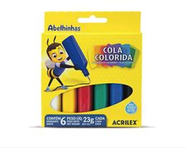 Cola colorida acrilex c/6 cores