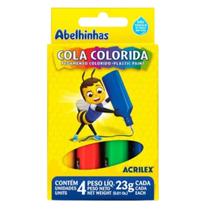 Cola colorida acrilex com 04 cores 23g
