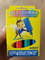 Cola colorida Acrilex com 4 cores