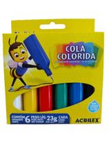 Cola colorida Acrilex com 6 cores Cola colorida Acrilex com 6 cores